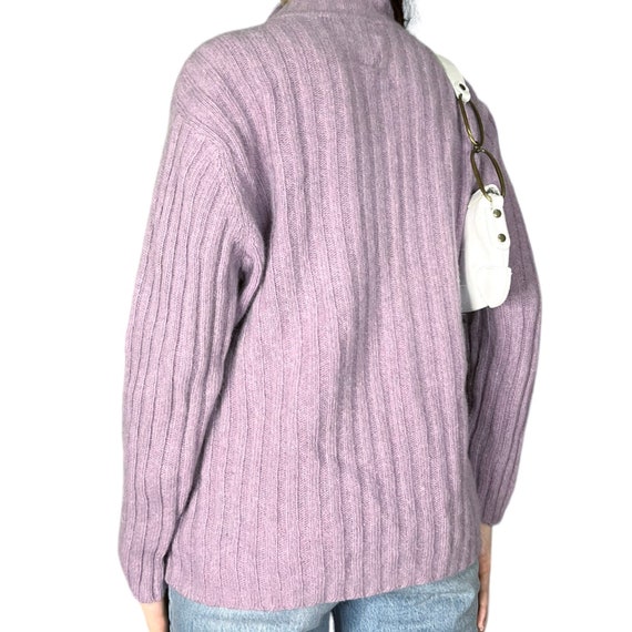 Large Vintage Lambswool Angora Mock Neck Purple S… - image 3