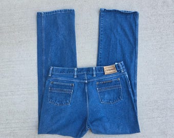 Vintage Sedgefield Jeans 36 USA Made Straight Leg Blue Denim 80s Western