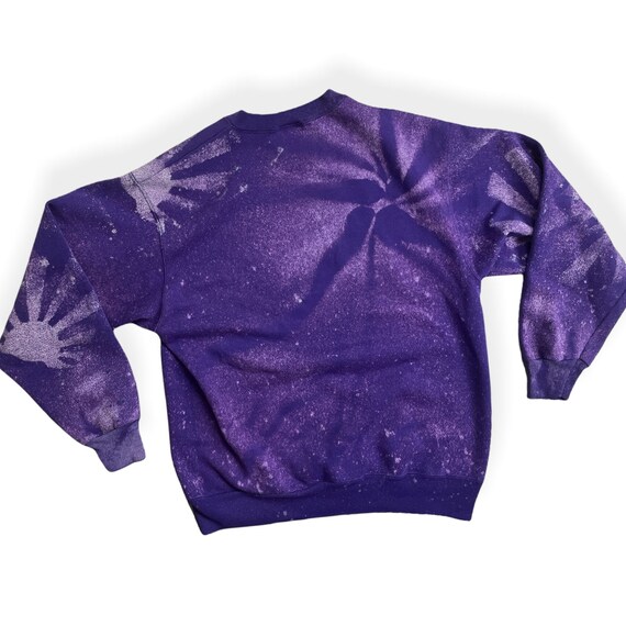 Medium Vintage Tie Dye Purple Crewneck Sweatshirt - image 5