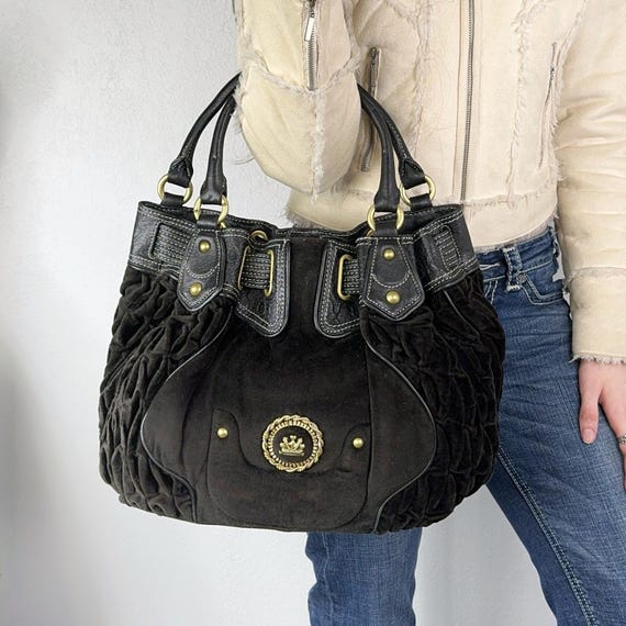 Y2K Juicy Couture Dark Brown Velour Lamb Leather Bag Purse - Etsy