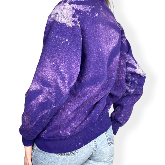 Medium Vintage Tie Dye Purple Crewneck Sweatshirt - image 3