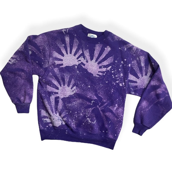 Medium Vintage Tie Dye Purple Crewneck Sweatshirt - image 4