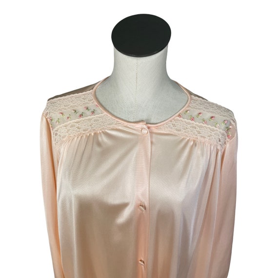 Large Vintage Vanity Fair Pink Button Up Long Sle… - image 4