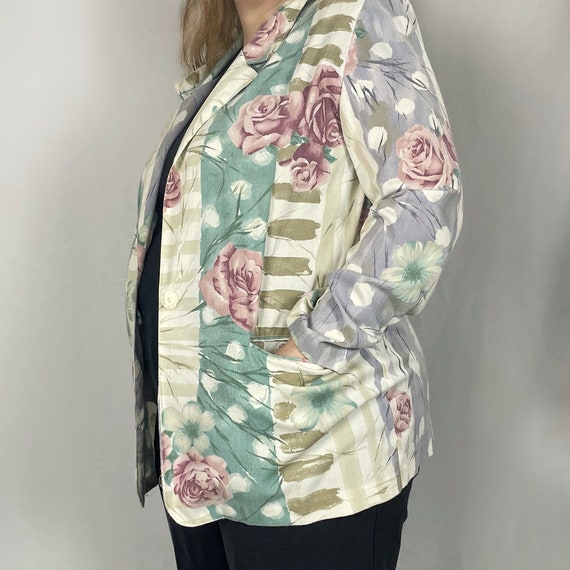 Large Vintage Floral Cottagecore Blazer Willow Rid