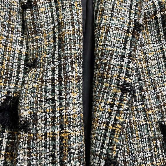 Medium Vintage 90s Tweed Blazer/Jacket with Trim,… - image 5