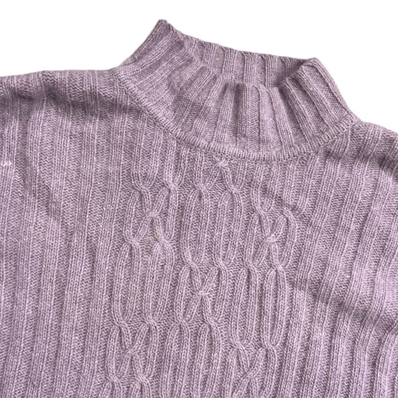 Large Vintage Lambswool Angora Mock Neck Purple S… - image 6