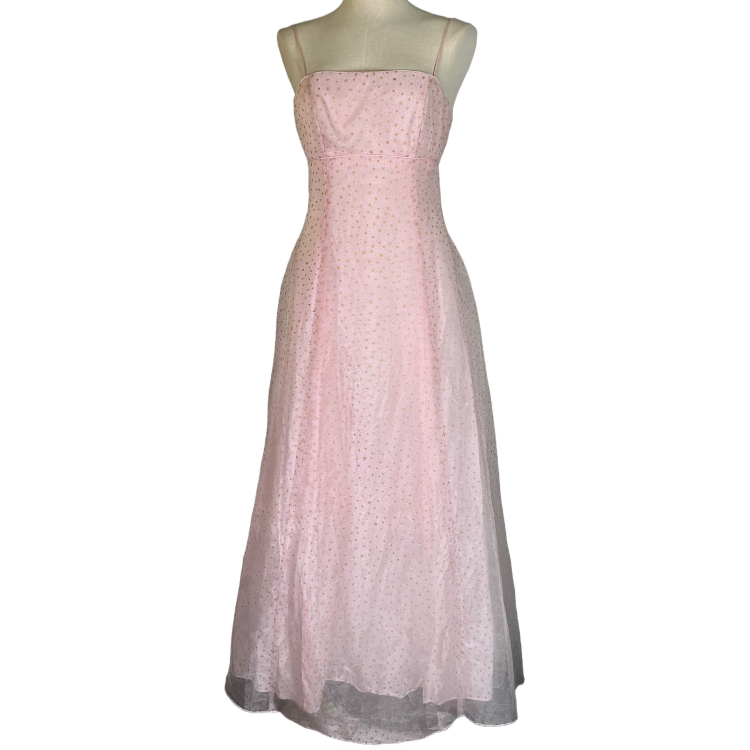 Vintage Y2K Pink Open Tie Back Puffy Long Prom Dress Sparkly - Etsy Vintage Y2K Pink Open Tie Back Puffy Long Prom Dress Sparkly - Etsy