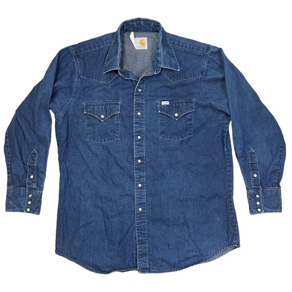 Vintage Carhartt Denim Peal Snap Shirt 