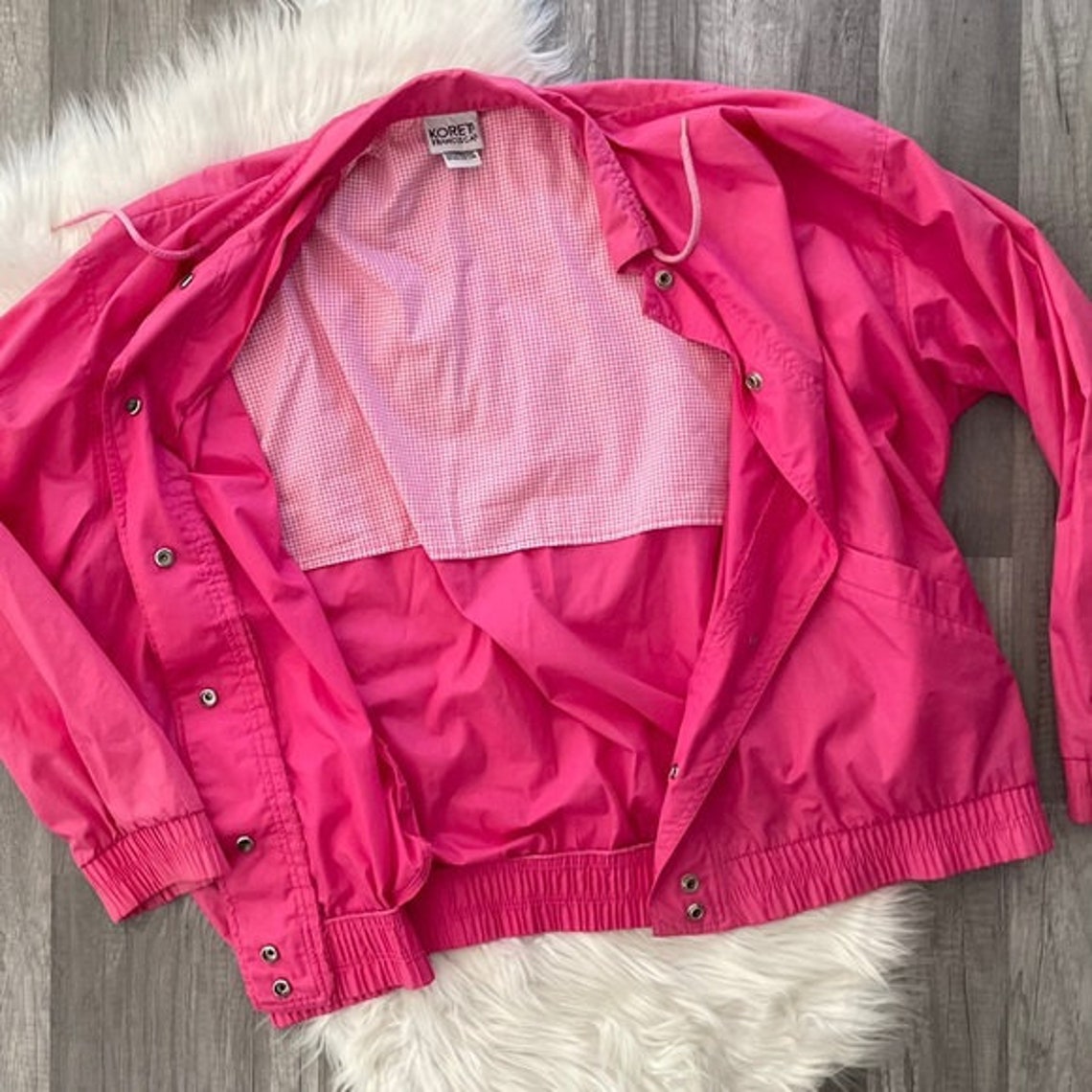 XL Vintage 90s Pink Windbreaker by Koret Francisca - Etsy