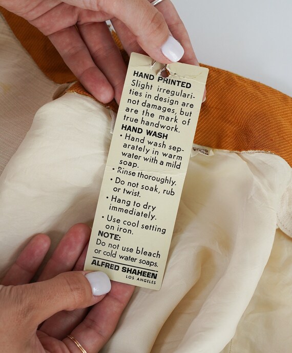 Gorgeous 1970’s Vintage Alfred Shaheen Cream and … - image 7