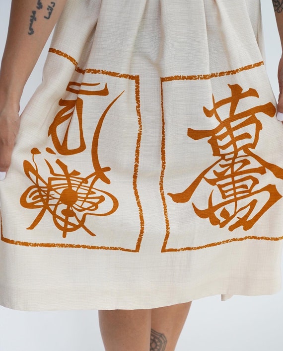 Gorgeous 1970’s Vintage Alfred Shaheen Cream and … - image 4