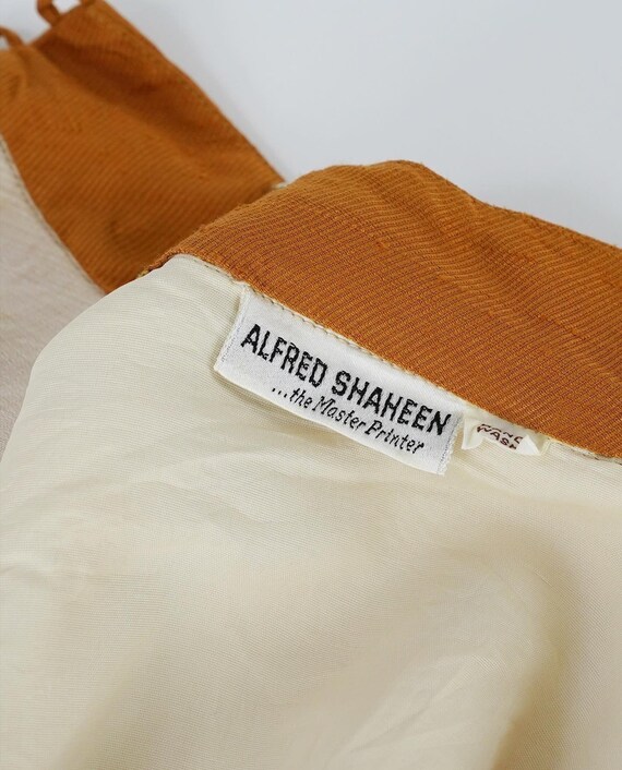Gorgeous 1970’s Vintage Alfred Shaheen Cream and … - image 5