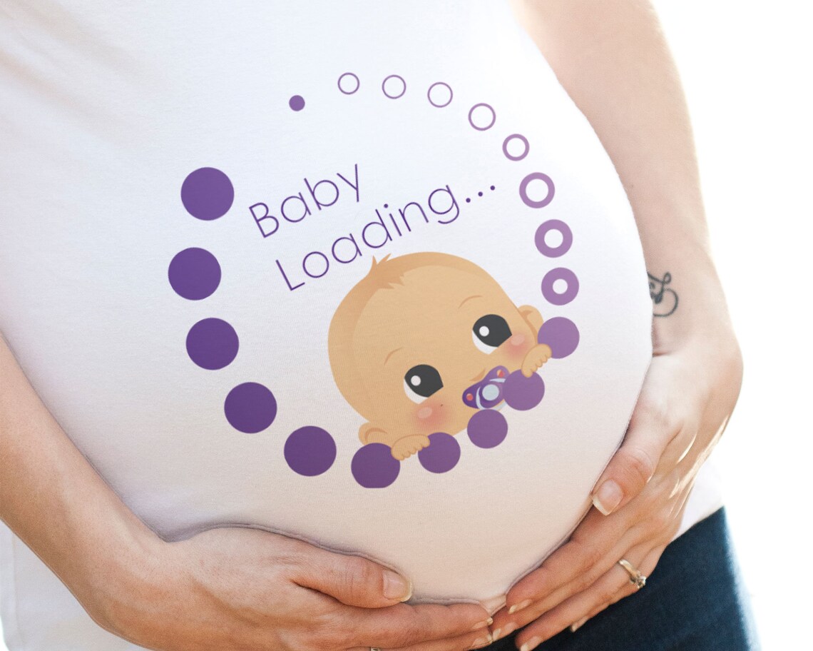 Baby loading Tshirt Purple gender neutral Tshirt Maternity Etsy