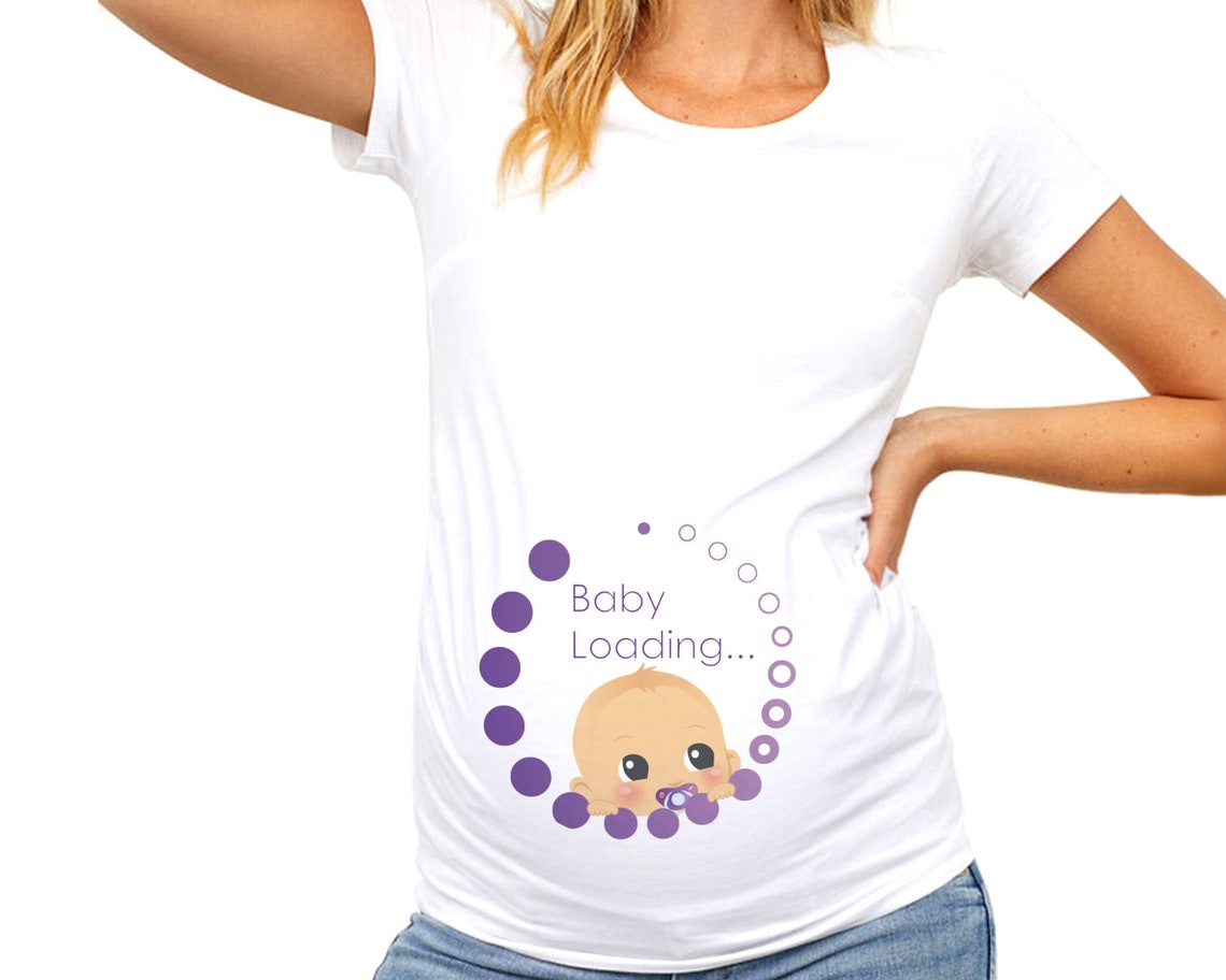 Baby loading Tshirt Purple gender neutral Tshirt Maternity Etsy
