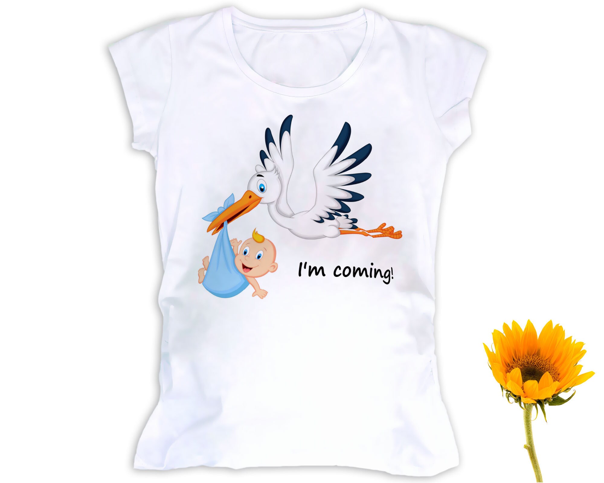 Baby kommt Baby auf dem Weg Shirt Storch Mutterschaft Tshirt Etsy