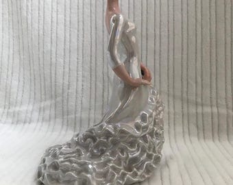 Figura de bailarina flamenca de porcelana vintage, Fábrica Polonne, URSS