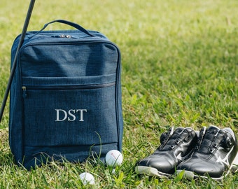 Personalized Golf Shoe Bag for Groomsmen, Cleat Bag with Initial Embroidery, Anniversary Gift for Husband, Custom Gift for Golfer