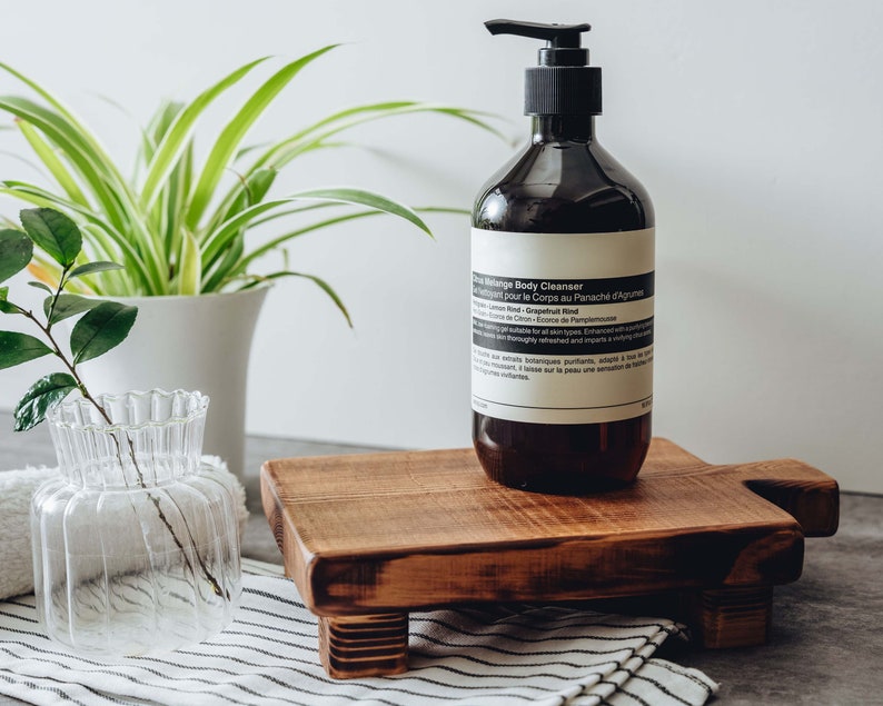 Bathroom Decor Wood Soap Tray Plant Stand Wood Riser Etsy