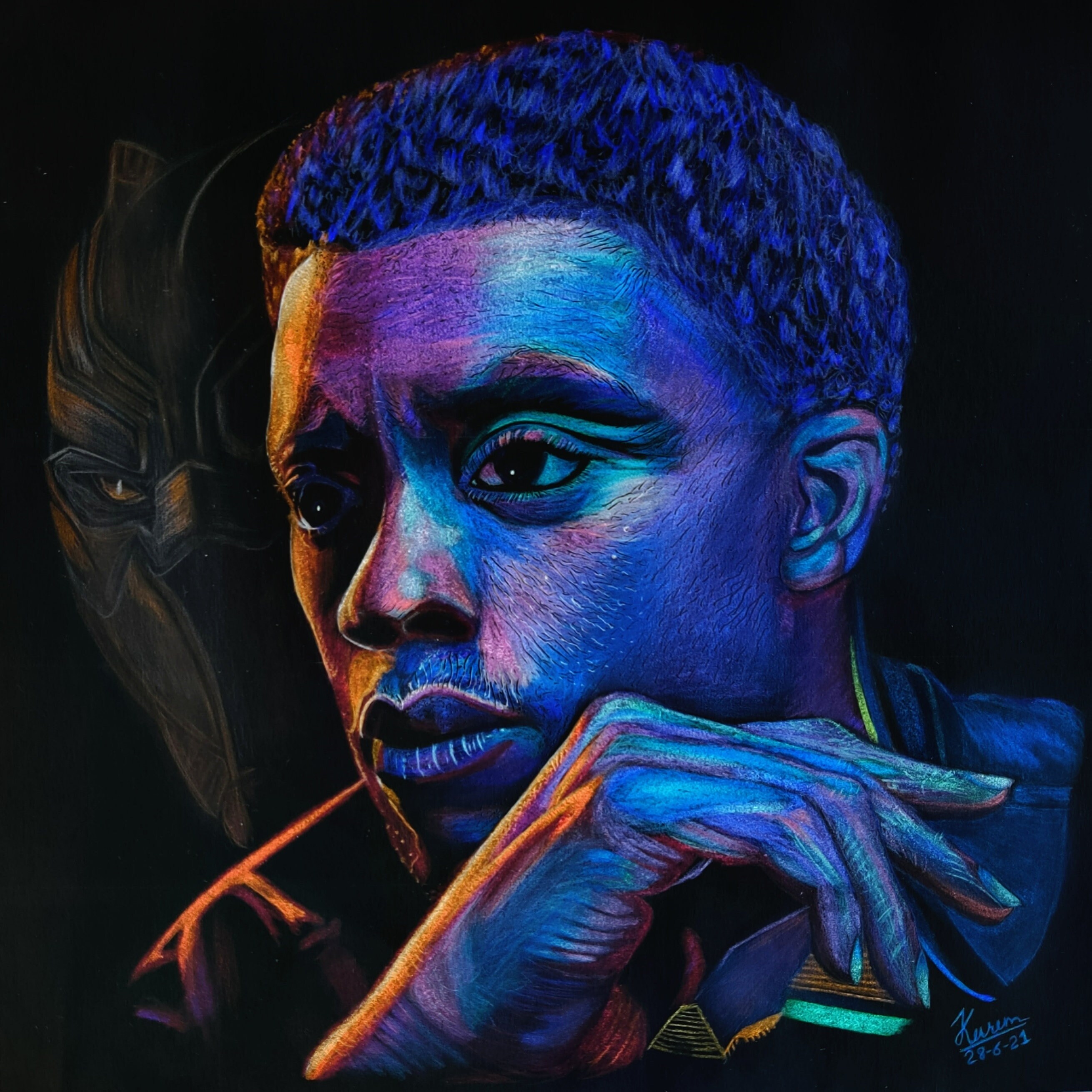 Soft Copy of Black Panther Drawing | Etsy