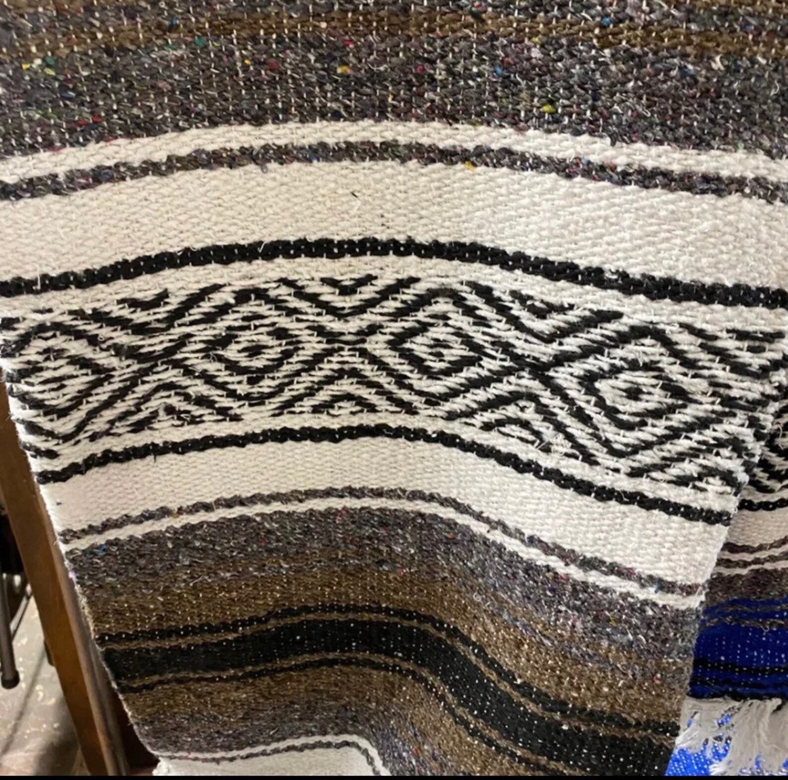 Mexican handmade blanket brown Etsy