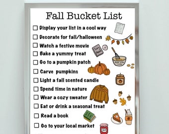 Printable Fall Bucket List | Digital Download