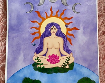 Divine Feminine Art Print | Spiritual | Woman Wall Art