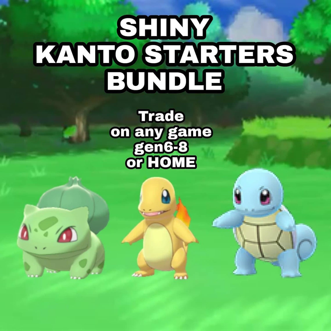 Legit shiny Kanto starters bundle Etsy
