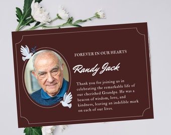 Expresiones de gratitud y simpatía: Plantillas imprimibles de tarjetas de agradecimiento para funerales / Agradecimiento de condolencia personalizado / Colección de papelería