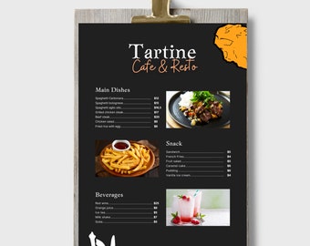 Editable Restaurant Menu Template - Customizable and Modern Design for Cafe or Restaurant - Instant Download