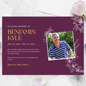 Sympathy Thank You Cards: Elegant Funeral Thank You Card Templates for Expressing Gratitude | Personalized Condolence Note Designs