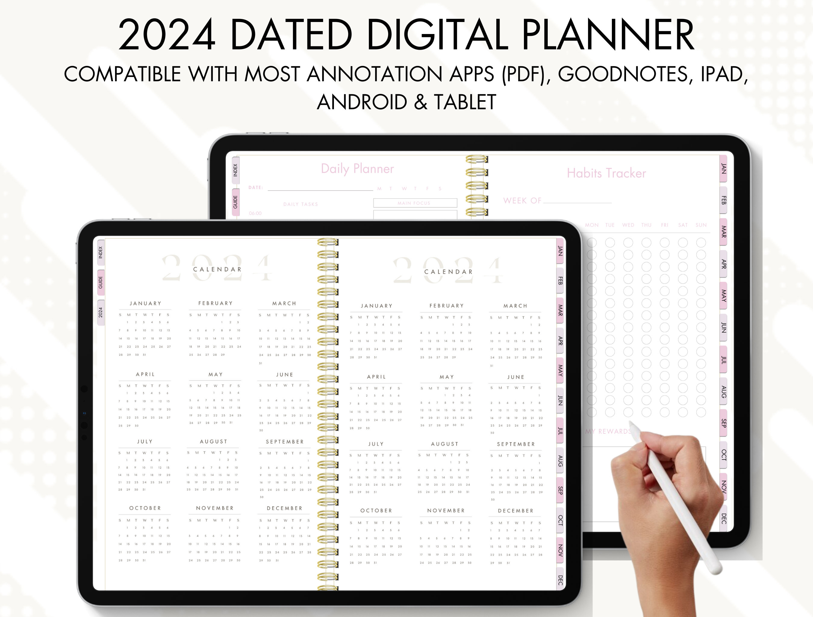 2024 Dated Productivity Digital Planner DATED 2024 Productivity Planner ...
