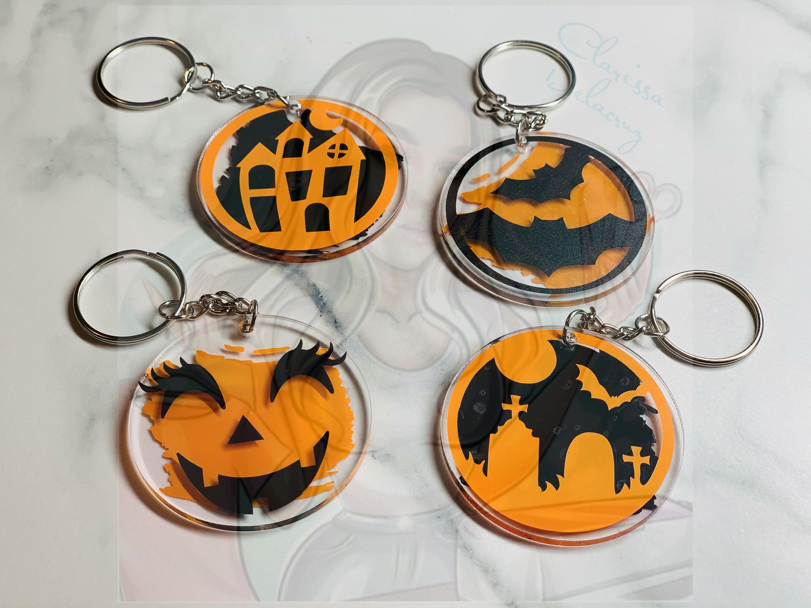 Halloween Wristlet & Keychain Set Personalized Trick or Etsy