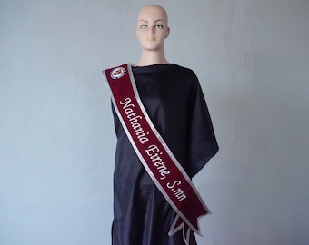 Custom Pageant Sash | Party Sash | Personalized Sash | Custom Text Sash | Birthday sash | Bridesmaid Sash | Embroidery Sash