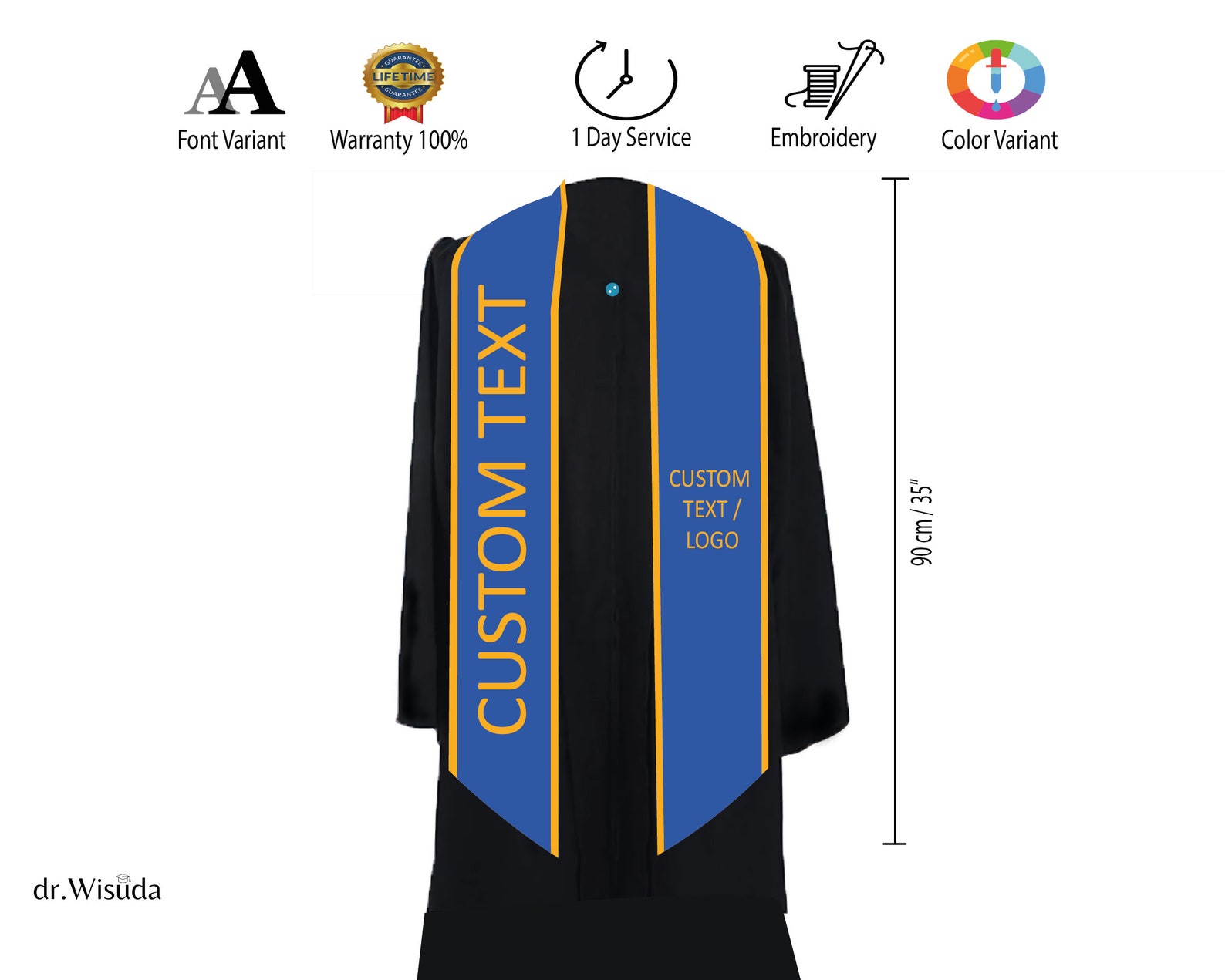 Custom Graduation Stole Custom Personalized Stole Custom Etsy