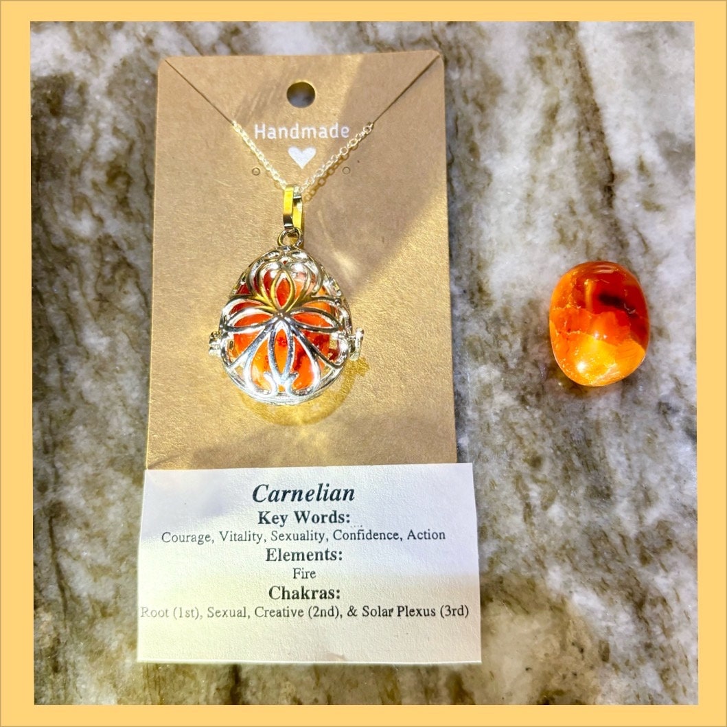 Crystal Cage / Locket Necklace  (Silver)
