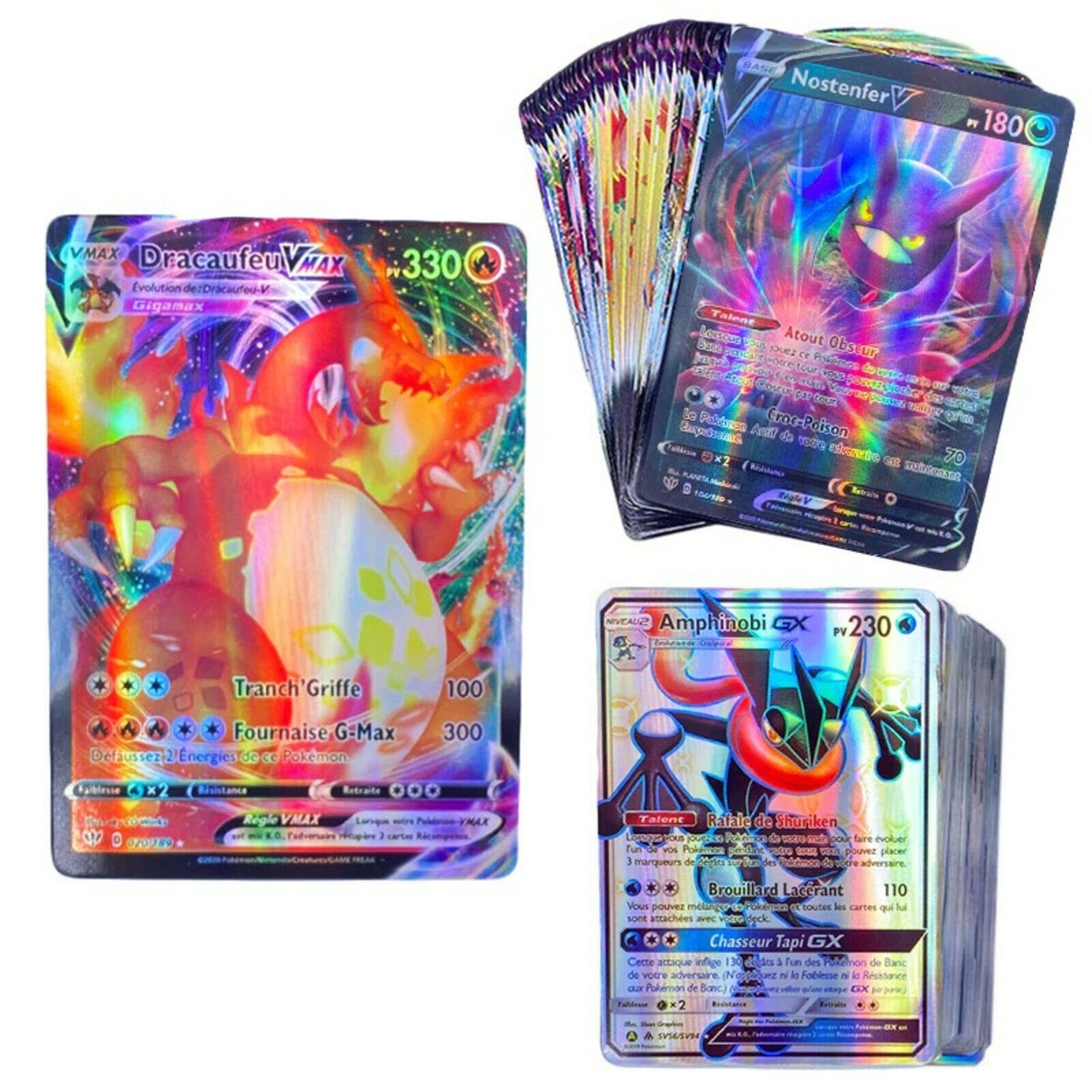 Lot 50 Cartes Pokemon GX V Brillante Francaise Rare Non Etsy