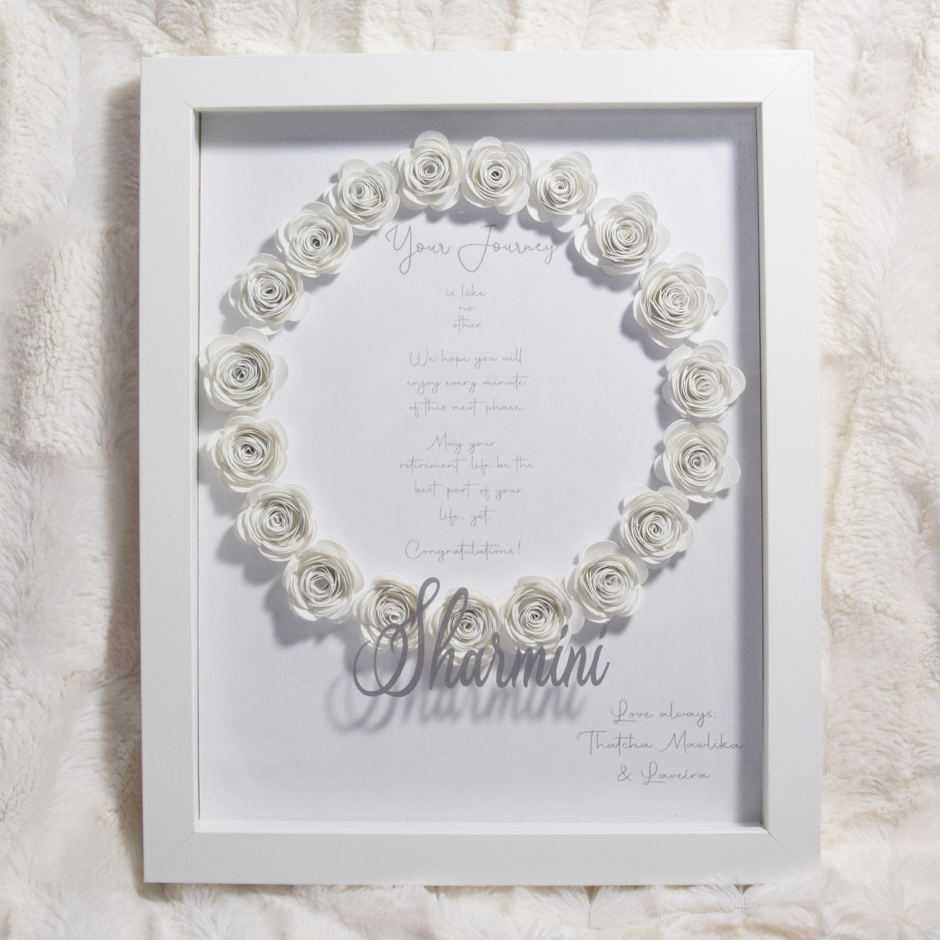 Retirement Shadow Box with Custom Message Etsy