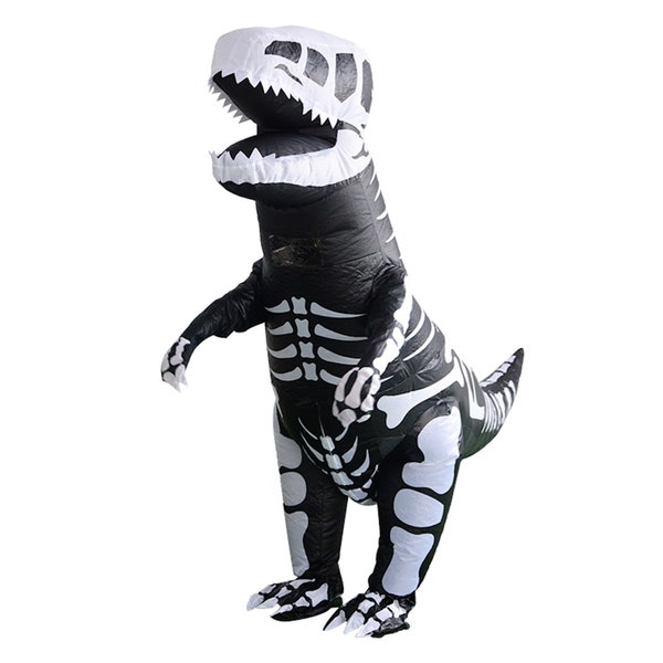 Disfraz inflable de dinosaurio T-Rex esqueleto; Unisexo; Niños y Jóvenes; Impermeable; Halloween, Cosplay, Cumpleaños, Disfraces, Eventos, Vacaciones