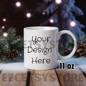 Christmas Mug Mockup: Holiday Coffee Mug PNG (Digital Download)