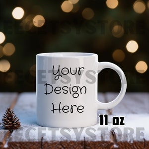 Christmas Mug Mockup: Holiday Coffee Mug PNG (Digital Download)