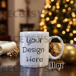Christmas Mug Mockup: Holiday Coffee Mug PNG (Digital Download)