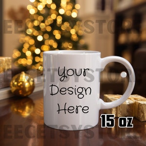 Christmas Mug Mockup: Holiday Coffee Mug PNG (Digital Download)