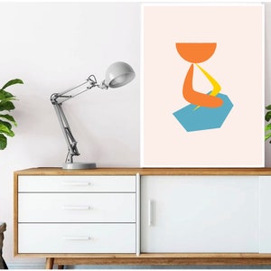 Mid century modern, abstract wall art, digital print, home decor, picture gallery, instant download