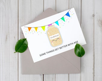 Bread Pun Greeting Card by Summit Sourdough - Some Things Get Better With Age | Happy Birthday Inside - Bread Baking Card - Sourdough Card