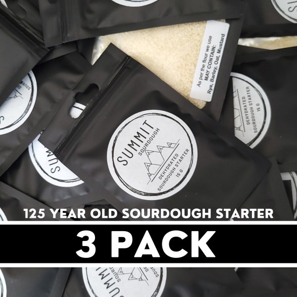 Summit Sourdough Starter * 3-PACK * 125 years old | Dehydrated Sourdough Starter | Sourdough Bread | Summit Sourdough Starter Yeast Bread