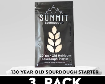 Summit Sourdough Starter * 3-PACK * 130 year old | Dehydrated Sourdough Starter | Sourdough Bread | Summit Sourdough Starter Yeast Bread