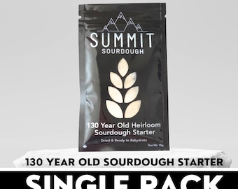 130 Year Old Summit Sourdough | Wild Yeast Culture | Dehydrated Heritage Starter for |Homemade Artisan Bread, Rustic Loaves Home Baking Kits