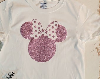 Minnie Mouse Sparkle Shirt, Rose Gold Glitter, Disney Family Trip