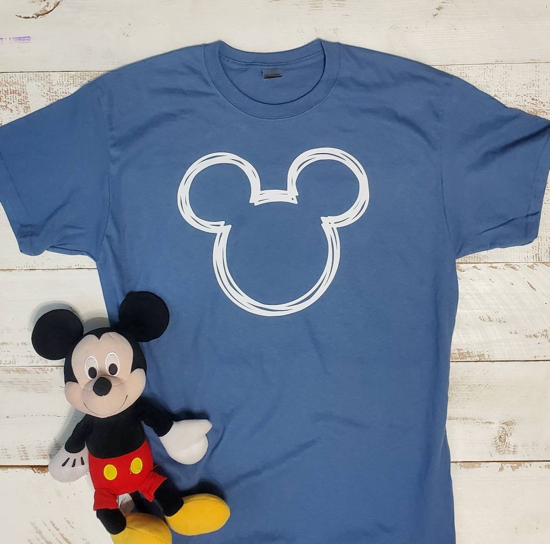 MICKEY HEAD OUTLINE Shirt, Mickey Shirt for Boy's Shirt Solid Shirt. Perfect for Disneyland ...