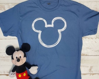 MICKEY HEAD OUTLINE Shirt, Mickey Shirt for Boy's Shirt Solid Shirt. Perfect for Disneyland shirt | Disneyworld Shirt | Family Trip Shirt